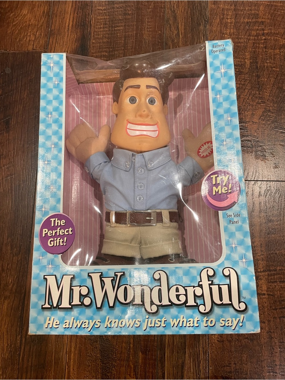 Mr. Wonderful Talking Plush Doll - vintage 2003 gag gift. 16 phrases